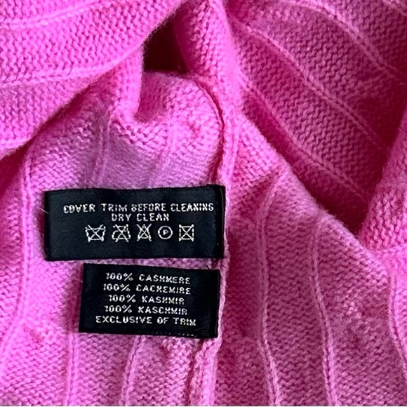 Ralph Lauren Black Label Pink Short Sleeve Lace Up Cashmere Sweater Size Medium - Picture 8 of 9